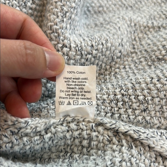 Madewell 100% Cotton Light Gray Open-Front Cardigan with Fringed Hem XXS - Picture 6 of 8